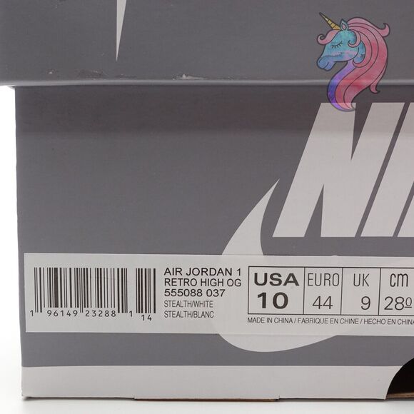 Mens Size 10 Nike Air Jordan 1 Retro High OG Stealth White Gray 555088 037 New - Picture 16 of 16